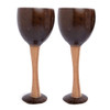 Thenga Coconut Shell & Wooden Glass Set | Eco-Friendly Handmade Drinkware | Unique Rustic | Sustainable Gift(Set of 2) |97gm|0.21 lbs