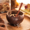 Thenga Coconut Shell Kids Serving Bowl |Eco-Friendly Dog Face Design | Handmade Sustainable Coconut Bowl (Set of 1) |74gm|0.16 lbs