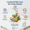 Neotea Wooden Pull Along Toy of Cute Rabbit Drumming Pull Along Car |300gm|0.66 lbs