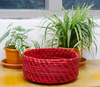 Artisan Soul  – Sabai Grass Round Basket – Red | 200gm | 0.44 lbs