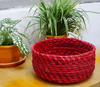 Artisan Soul  – Sabai Grass Round Basket – Red | 200gm | 0.44 lbs