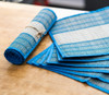 Artisan Soul  – Madur Kathi Table Mat with Runner – Blue & White | 552gm | 1.22 lbs