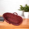 Natriel  Handwoven Sabai Grass Oval Fruit and Vegetable Basket with Handles, Reddish Brown 350gm | 0.77 lbs