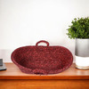 Natriel  Handwoven Sabai Grass Oval Fruit and Vegetable Basket with Handles, Reddish Brown 350gm | 0.77 lbs