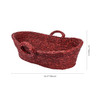 Natriel  Handwoven Sabai Grass Oval Fruit and Vegetable Basket with Handles, Reddish Brown 350gm | 0.77 lbs