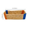 Natriel  Handwoven Sabai Grass Storage Basket Organiser, Natural with Orange and Blue Accents | 300gm | 0.66 lbs