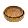Natriel  Charming Set of Two Wooden Bowls - Rustic Appeal for Your Dining Table Bowl Serving Set (Pack of 2) | 850gm | 1.87 lbs