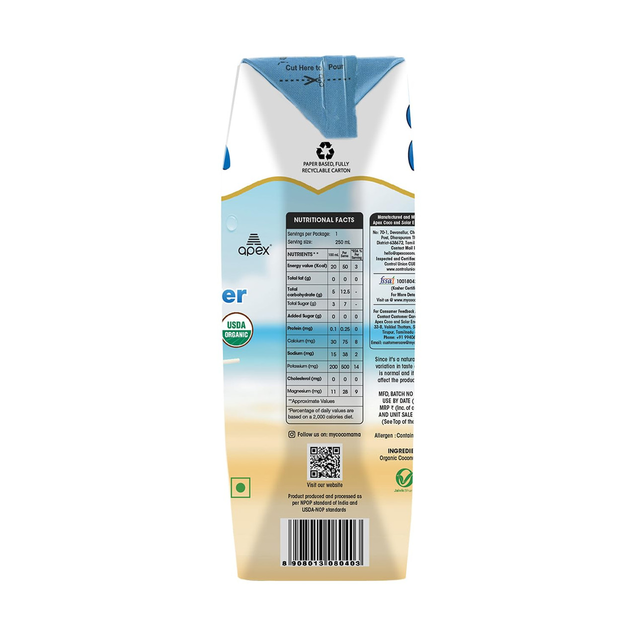 Coco Mama Organic Coconut Water – 250ml x 6 | Hydrating