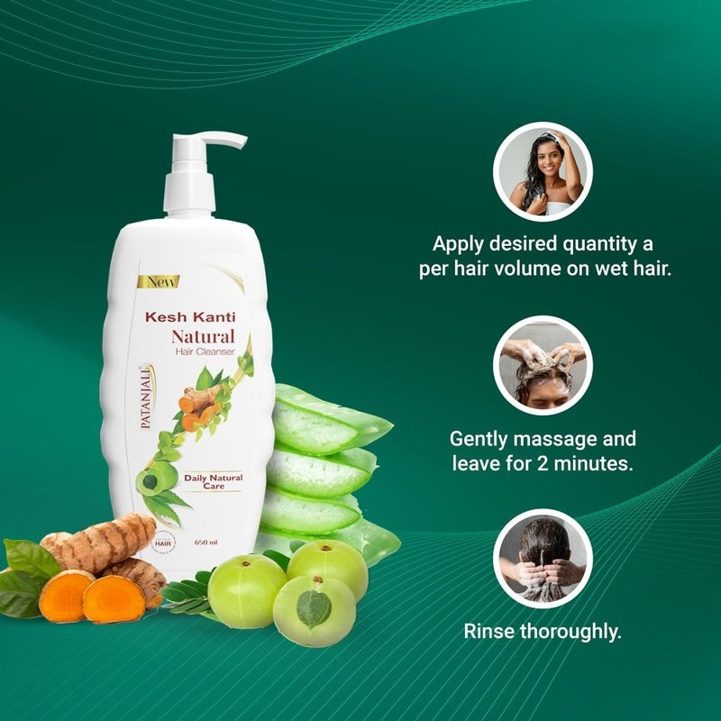 Patanjali Kesh Kanti Natural Hair Cleanser / Shampoo|650 ml|21.98