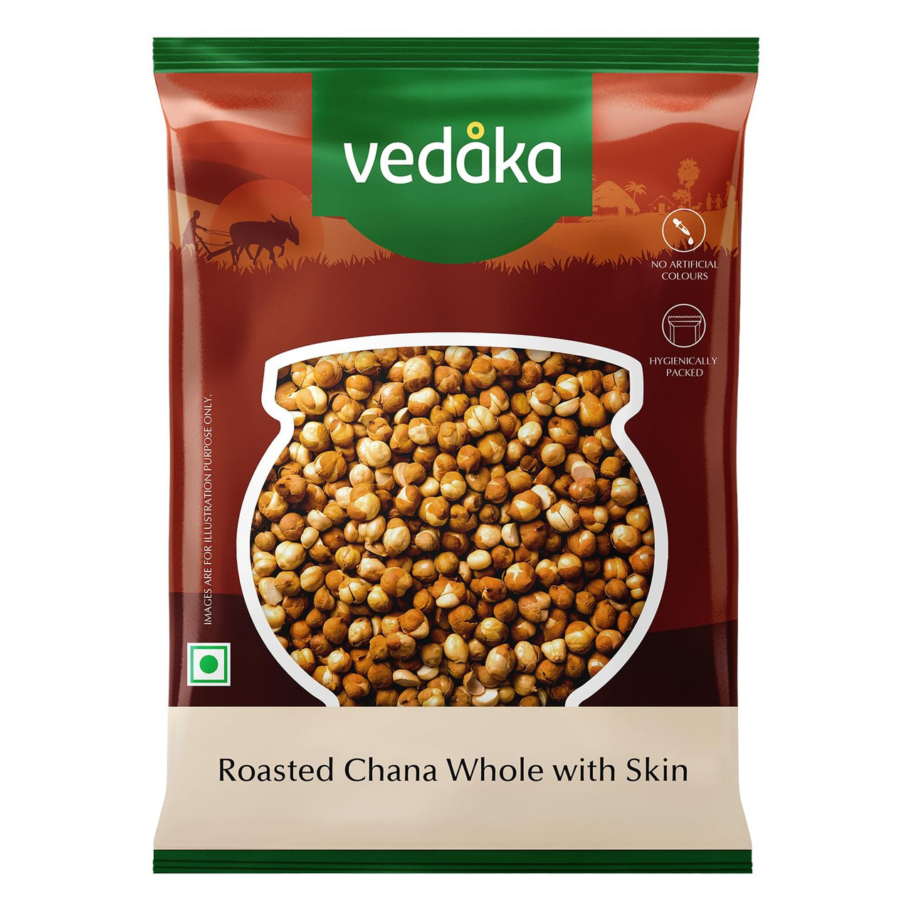 Amazon Brand - Vedaka Roasted Chana Whole with skin | 500 g