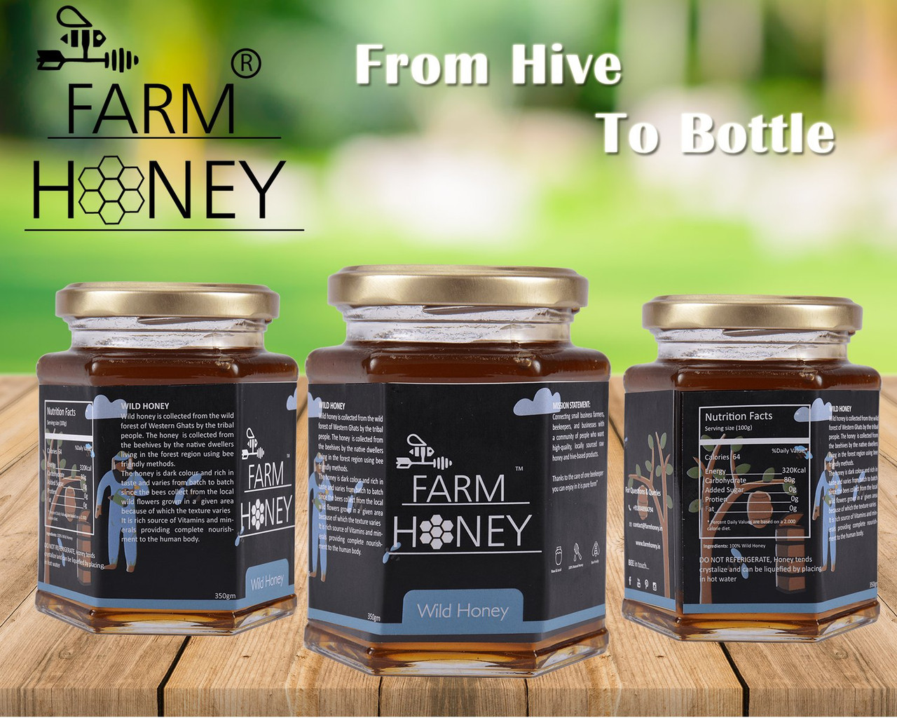 Farm Honey Wild Unprocessed Honey|Pure Organic Raw Honey|100% Natural|no preservatives| No Artificial Color|no Added Sugar|250 Gm