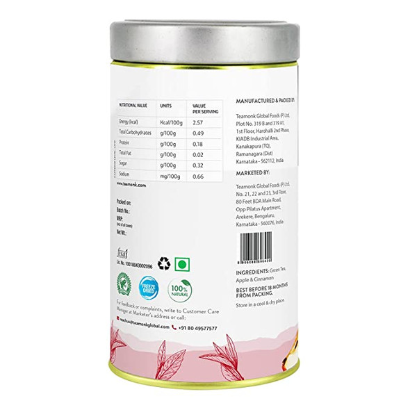 Apple Cinnamon Green Tea | By Teamonk | 5.23 Oz | 0.33 lbs