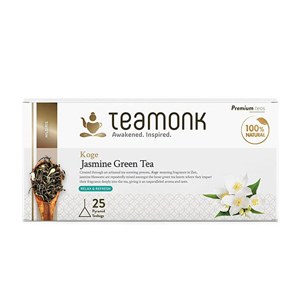 Koge Jasmine Green Tea , 25 Teabags | By Teamonk | 1.76 Oz | 0.11 lbs