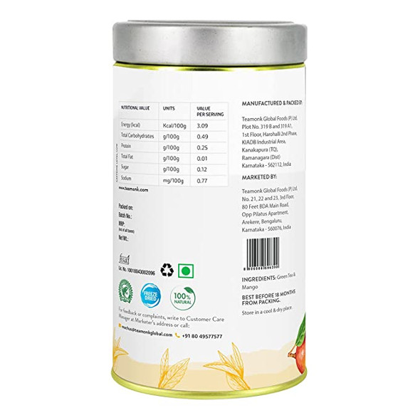 Mango Green Tea | By Teamonk | 5.23 Oz | 0.33 lbs