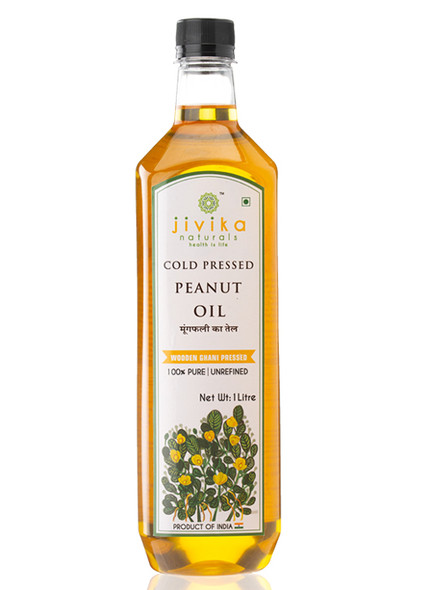 Cold Pressed Peanut Oil 1000ml | By Jivika Naturals | 33.81 Oz | 2.2 lbs