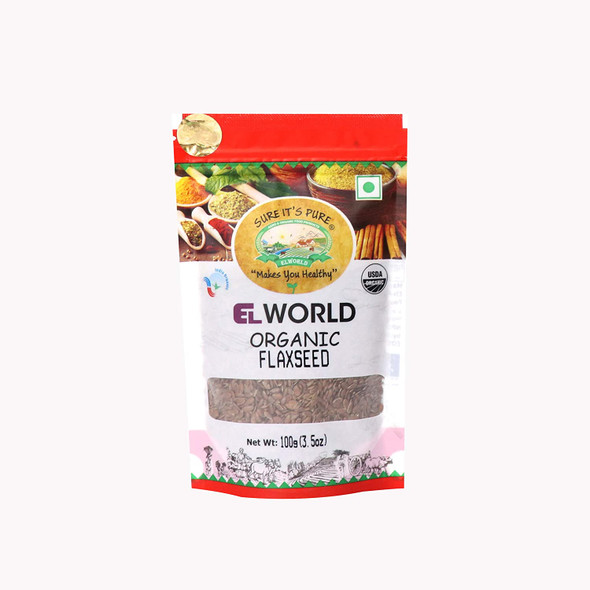 Organic Flaxseed (Alsi/ Teesi)- 100gX3 (Pack of 3) | By ELWORLD AGRO & ORGANIC FOODS | 10.58 Oz | 0.66 lbs