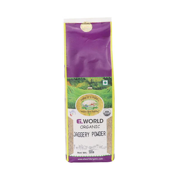 Jaggery Powder (500 g X 5) -Pack of 5 | By ELWORLD AGRO & ORGANIC FOODS | 88.18 Oz | 5.51 lbs