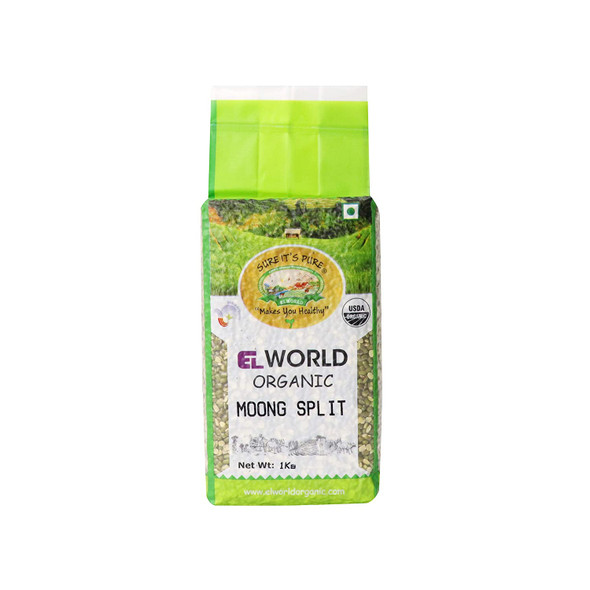 Green Moong Dal Split, 1 Kg | By ELWORLD AGRO & ORGANIC FOODS | 35.27 Oz | 2.2 lbs