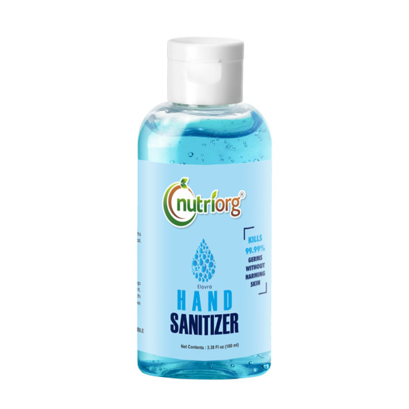 Elovra Liquid Hand Sanitizer 100 ml ( Pack of 6) | By Nutriorg | 20.29 fl Oz