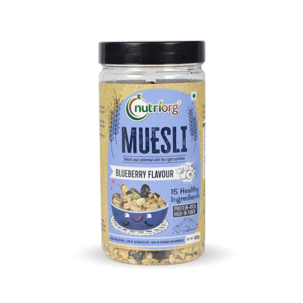 Muesli Blueberry Flavor | By Nutriorg | 14.11 Oz | 0.88 lbs