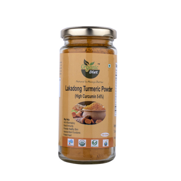 Lakadong Turmeric Powder | By Organic Diet | 3.53 Oz | 0.22 lbs