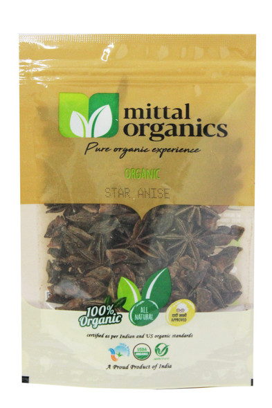 Star Anise (Chakra Phool) Sabut | by Mittal Organics | 1.76 Oz | 0.11 lbs