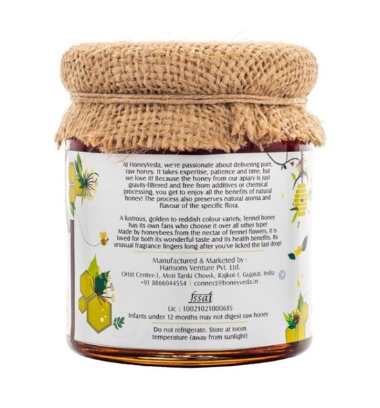 Fennel Raw Honey | by HoneyVeda | 8.82 Oz | 0.55 lbs