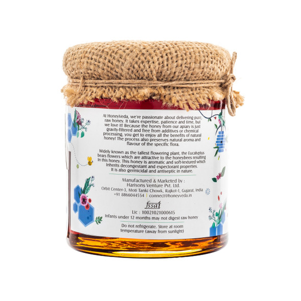 Eucalyptus Raw Honey | by HoneyVeda | 8.82 Oz | 0.55 lbs