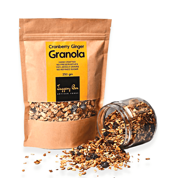 Cranberry Ginger Granola  | By JAGGERY BOX | 8.82 Oz | 0.55 lbs