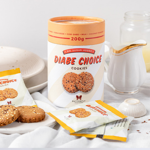Diabe Choice Cookies For Sugar Control & Weight Loss  | By  Butterfly Ayurveda  |  7.05 oz  |  0.44lbs