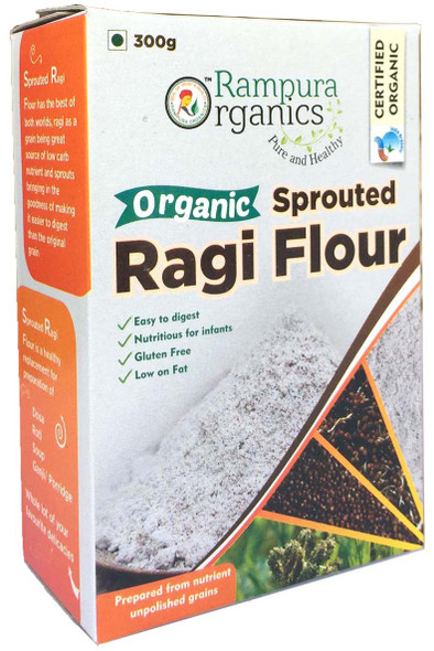 Ragi - Sprouted Flour - 300 g   |  By  Rampura Organics | 10.58  oz   | 0.66 lbs