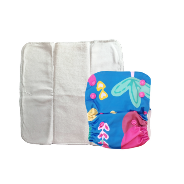 Random Jungle Lite Cloth Diaper-With Quick Dry Organic Cotton Insert  |  By Kindermum  |  5.29 oz    |  0.33 lbs