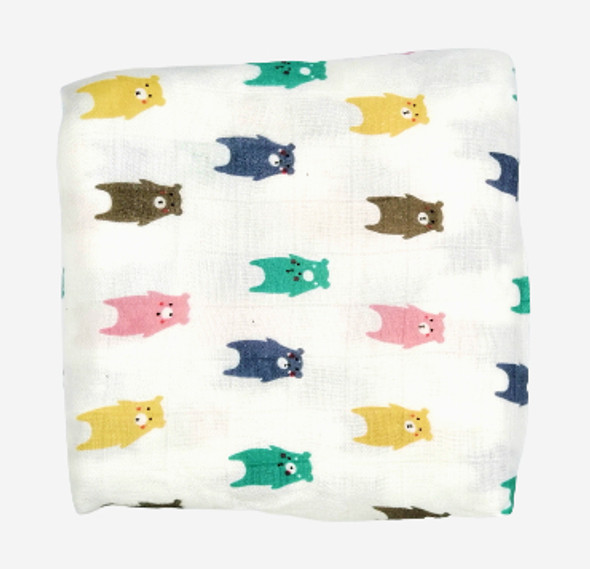 Organic Cotton Muslin Swaddle Blanket Large Size - (0-12 Month) 110 cm X 110 cm - Set of 3  |  By Kindermum  |  24.69 oz    |  1.54 lbs