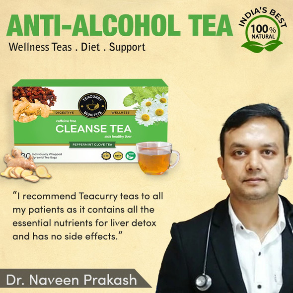 Anti Alcohol Tea (1 Month Pack | 30 Tea Bag) - Cleanse Tea to help quit Alcohol and clean Liver - Liver Detox  |  By Teacurry   |  3.53 oz   |  0.22 lbs