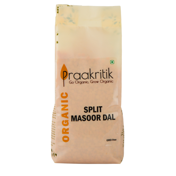 Organics Split Masoor Dal  | By Praakritik | 17.64oz | 1.1lbs