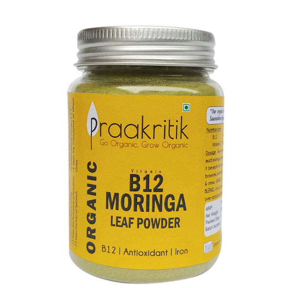 Organic Moringa Powder  | By Praakritik | 3.53oz | 0.22lbs