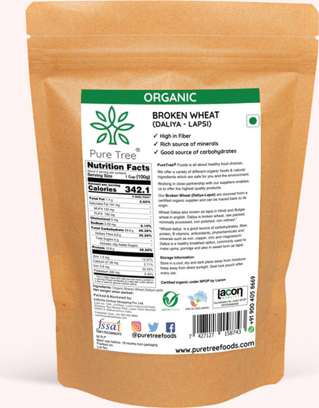 Pure Tree Organic Barley Cereal Grain - 400g | Whole Raw Jau | Low GI