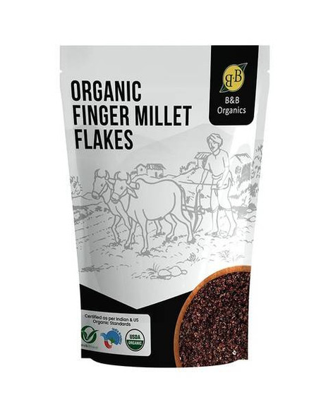 B&B Organics Finger Millet Flakes|300gm|10.58 Oz