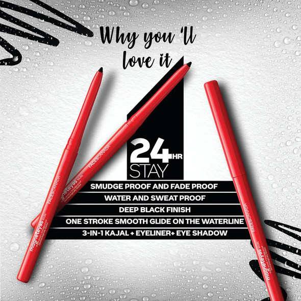 FACESCANADA Magneteyes Metallic Kajal Pencil|10g|0.35 Oz