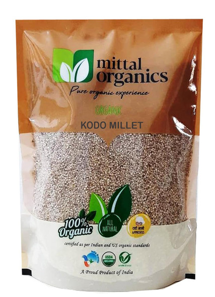 Mittal Organics Kodo Millet Natural Grains – 900g | (Varagu/Kodra/Arikelu/Hark/Varigu) | High Protein & 100% More Fibre Than Rice|14.08Oz|0.88lbs