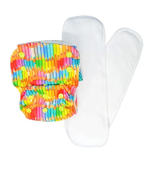 Kindermum Unisex Nano-Aio All-In-One Cloth Diapers-One Size, 100% Organic Cotton Inserts-Avo-Cuddle|5.632Oz|0.352lbs
