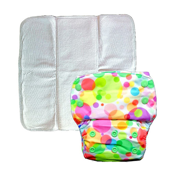 Kindermum Nano Lite, Gots Certified Soft Freesize Adjustable, Washable diaper Reusable Diaper for babies 0-3 Years, Cloth Diaper for babies with organic cotton insert (Polka Hues-Nano Lite)|5.280704Oz|0.330044lbs