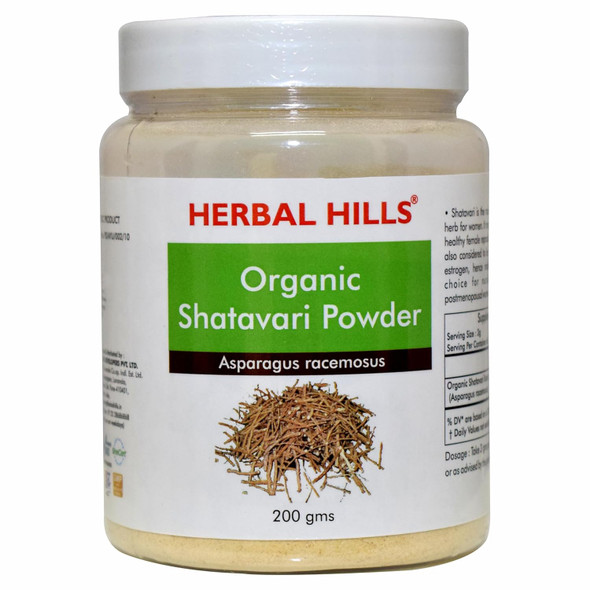 Herbal Hills Organic Shatavari Powder|7.04Oz|0.44lbs