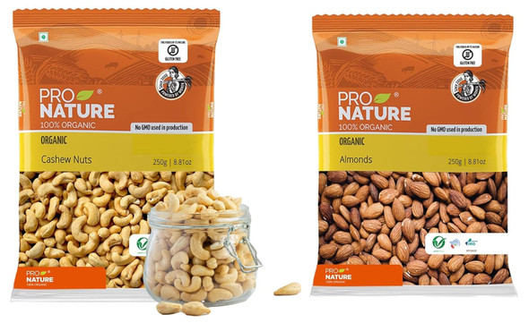 Pro Nature 100% Organic Cashew Nuts|8.8Oz|0.55lbs