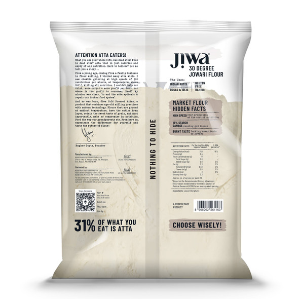 Natural Jowari/Sorghum Flour - 100% Natural & Gluten Free|35.2Oz|2.2lbs