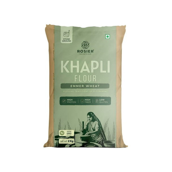 Rosier Stoneground Natural Khapli Wheat Atta|70.4Oz|4.4lbs