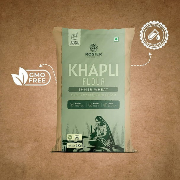 Rosier Stoneground Natural Khapli Wheat Atta|70.4Oz|4.4lbs