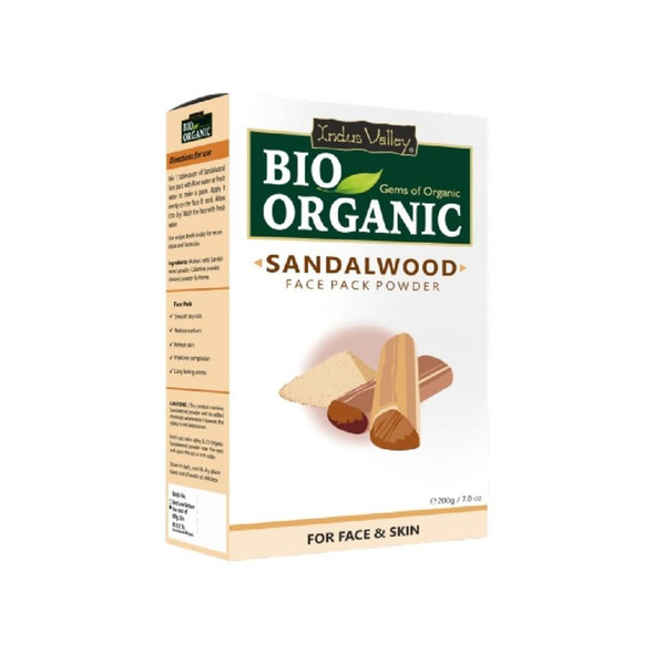 Indus Valley Bio Organic Sandalwood Face Pack Powder|7.04Oz|0.44lbs