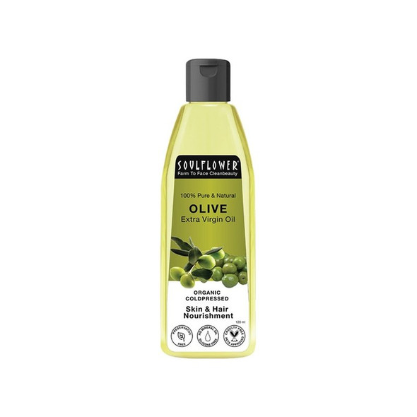 Soulflower Organic Olive Oil, Extra Virgin for Hair and Skin|4.224Oz|0.264lbs