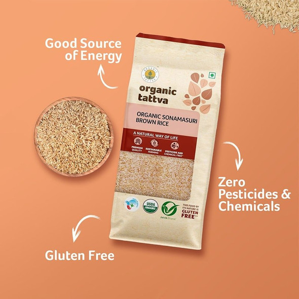 Organic Tattva-Brown Organic Sonamasuri Rice|1000g|2.2lbs